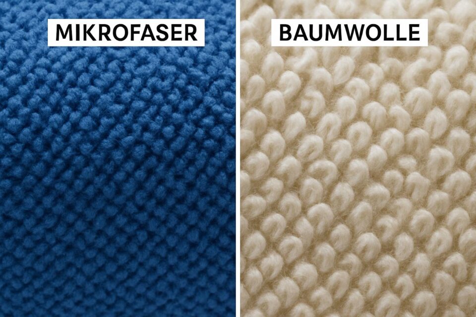 Mikorfaser oder Baumwolle als Handtuch