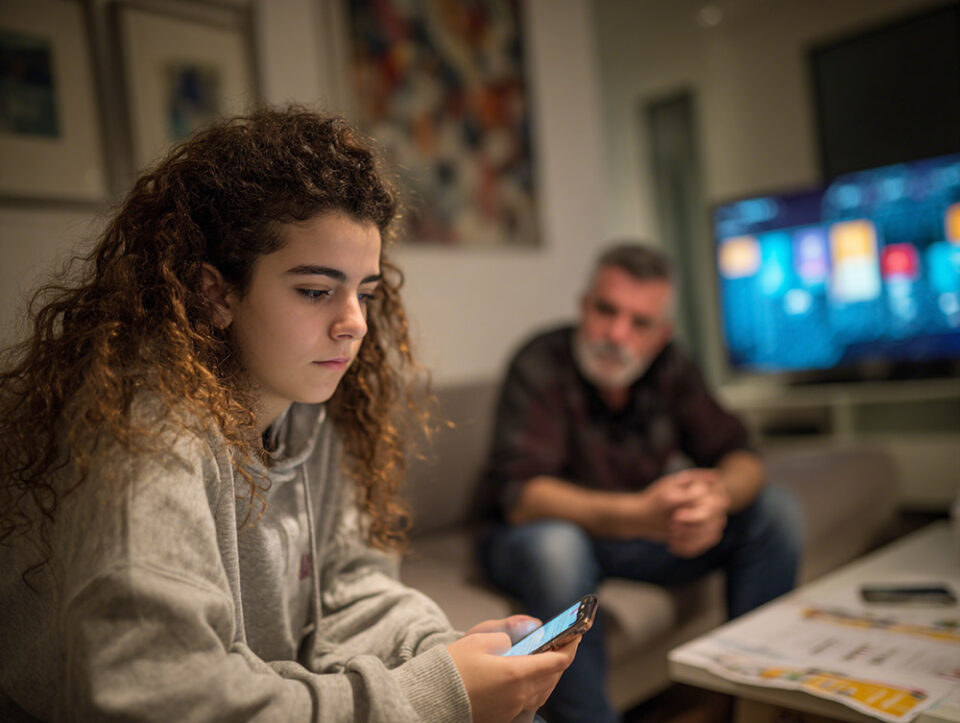 Mächen will Tiktok nutzen aber Vater hat sie im Auge wegen Jugendschutz